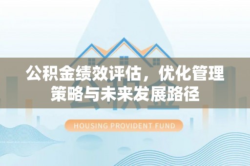 高碑店公积金绩效评估，优化管理策略与未来发展路径