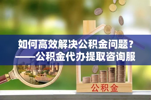 高碑店如何高效解决公积金问题？——公积金代办提取咨询服务指南