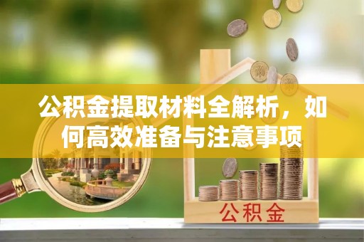 高碑店公积金提取材料全解析，如何高效准备与注意事项