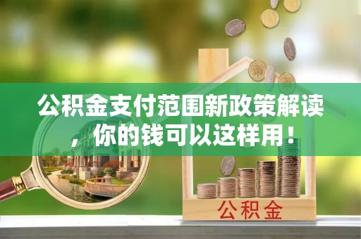 高碑店公积金支付范围新政策解读，你的钱可以这样用！